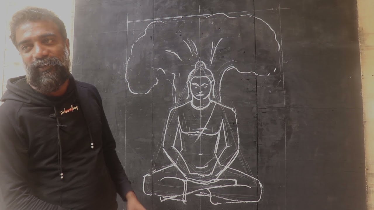 How to sculpt rough 3Dclay mural of Buddha in an easier way