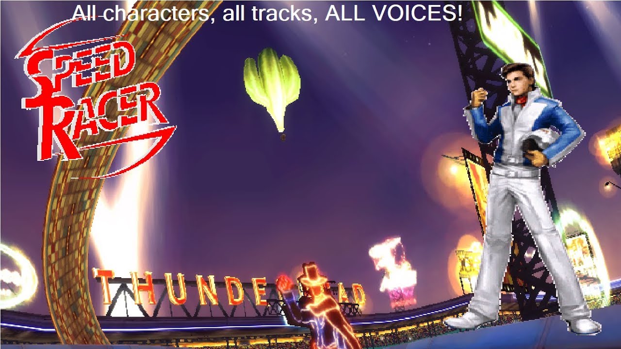 Speed Racer (Wii) All characters and tracks (All voices when selecting)