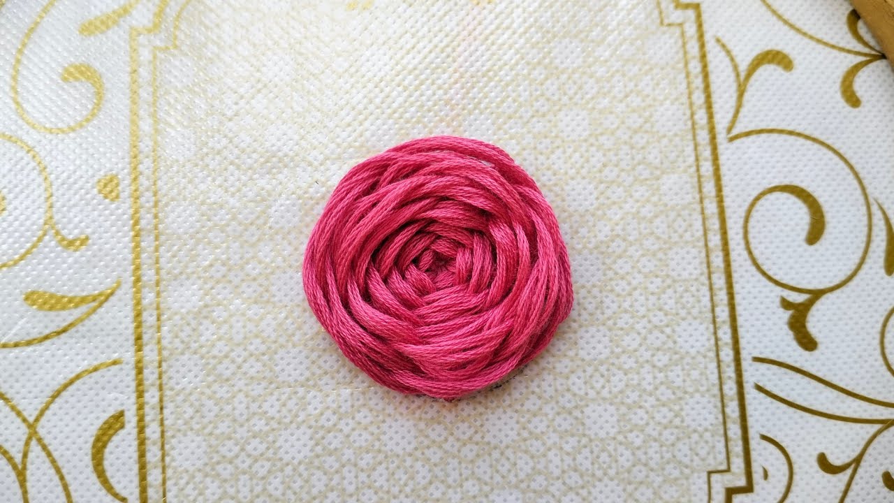 Woven wheel rose 🌹 woven spider rose 🌹 woven wheel stitch #handembroidery #rose @DwishiEmbroidery 