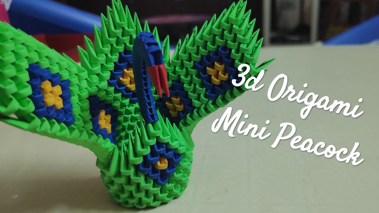 3d origami mini peacock / 3d origami / How to make 3d origami mini peacock
