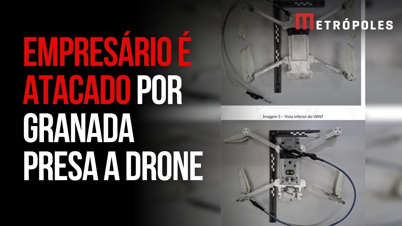 Empresário é alvo de atentado com granada presa a drone