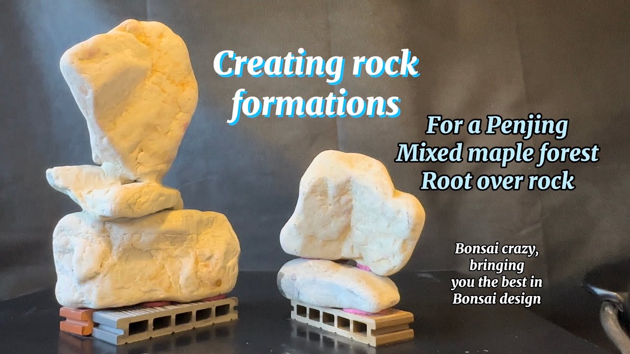 Creating rock formations for Penjing and root over rock maple forest