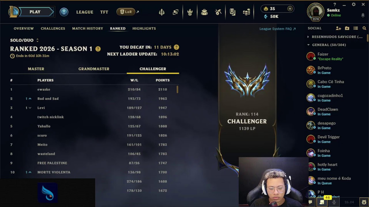 SOLOQ TRYHARD JG 3 CONTAS CHALLENGER Hj vamos até as 14hrs !waveclear !insta !pix !savicore