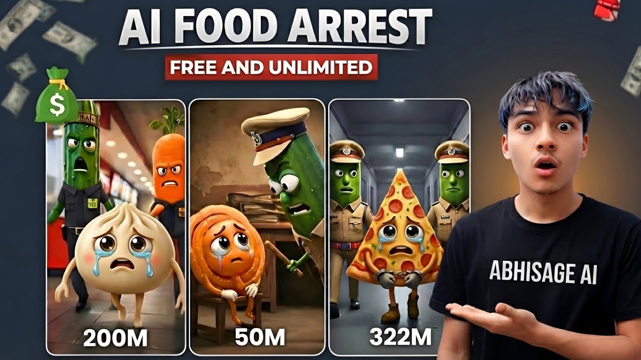 How I Make Viral AI Junk Food Arrest Videos 🍕| AI Junk Food video Full 2026 Tutorial (Step by Step)