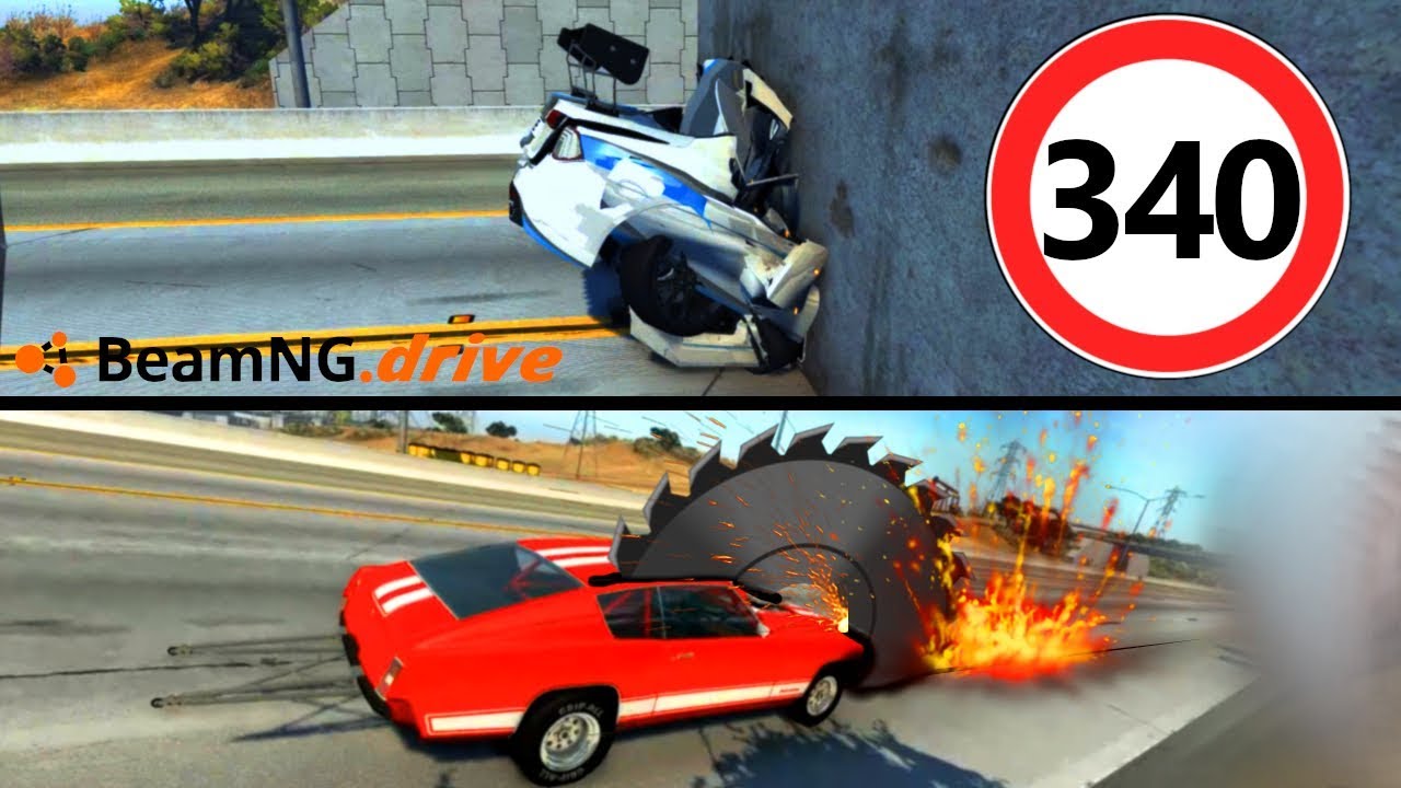 CRASH TEST 340 KM/H: Tagliare le Auto - BeamNG Drive