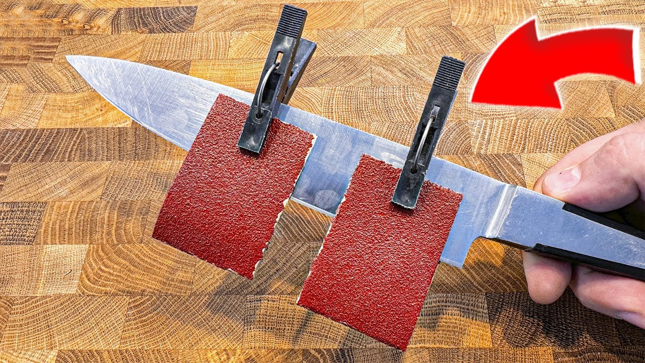 Лучший способ заточить нож как бритву! Простая Хитрость а результат - лезвием можно бриться!