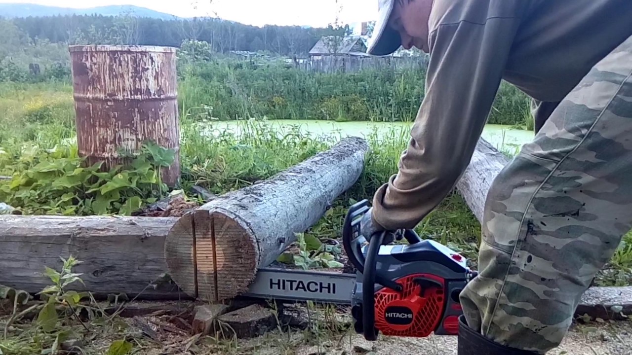Тестирование бензопили Хитачи