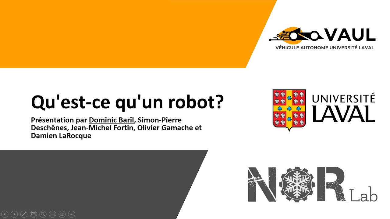 Qu'est-ce qu'un robot mobile ? - Séminaire VAUL / Norlab #2