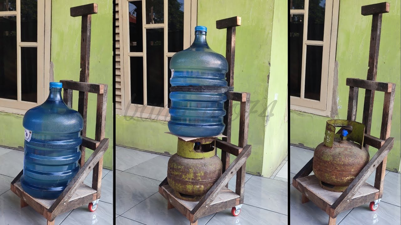 membuat gerobak troli keranjang gas galon dari kayu sederhana mudah