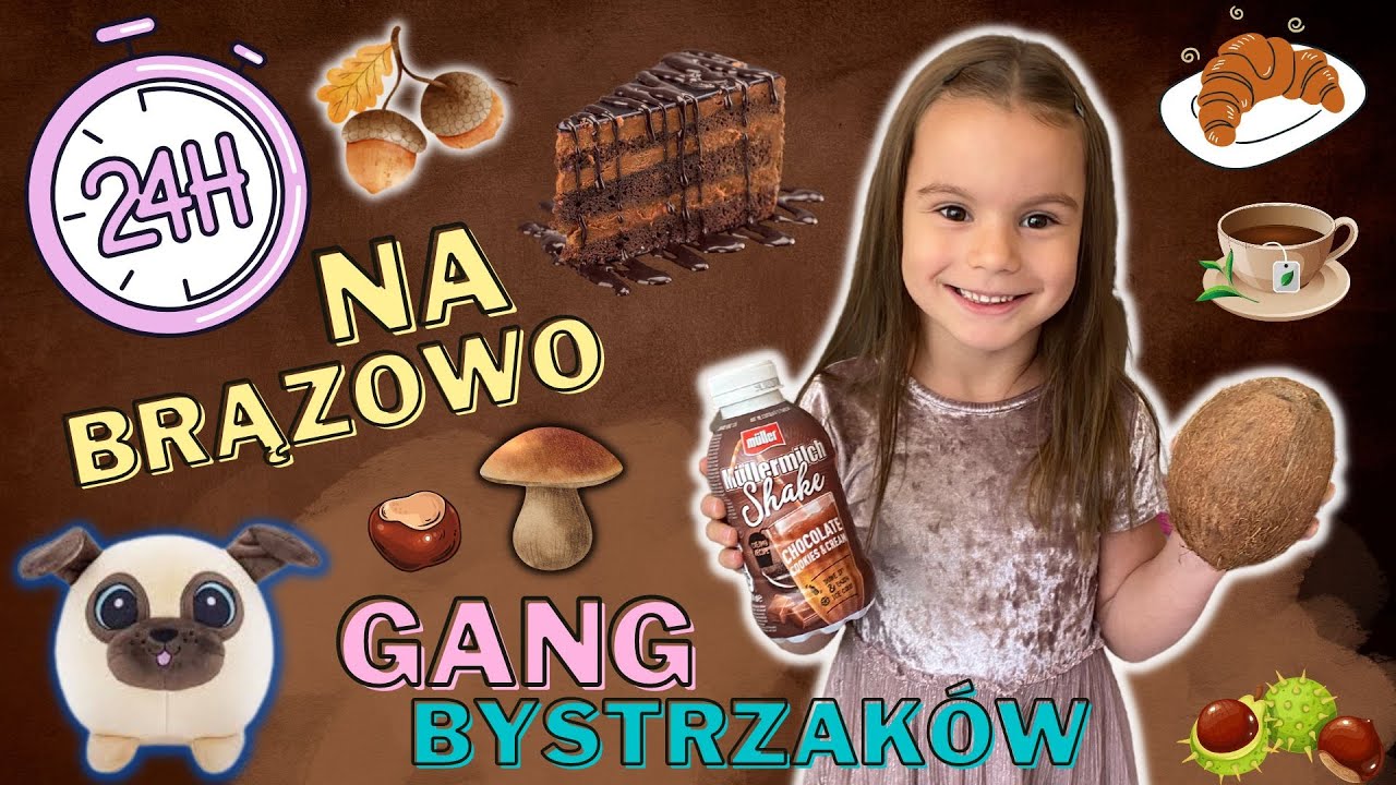 24h na brązowo z Gangiem Bystrzaków🐷🍎🐶 Challenge z Dzieci-Pi-Esem🤩