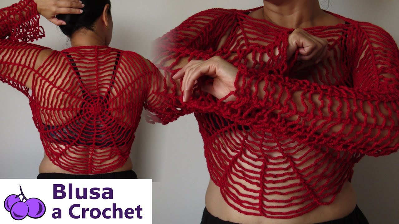 🕷️TEJE tu propia BLUSA de TELARAÑA a CROCHET 🕸️  Crea tu look ARACNIDO! TUTORIAL paso a paso