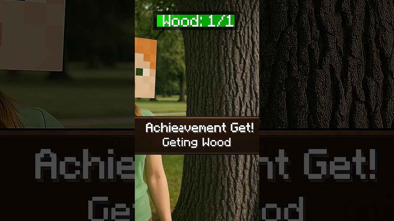 [Minecraft IRL] Steve Punches for Wood 🤯 | Pixel Buddies Escaped #Shorts