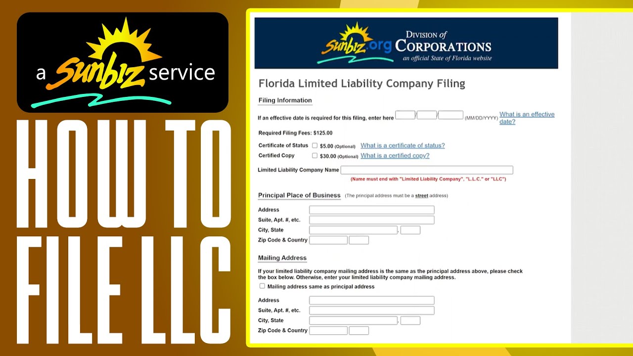 Sunbiz LLC Filing Tutorial (2025) Full Guide