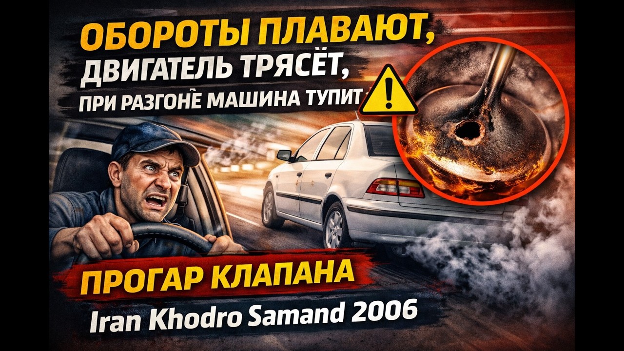 Обороты плавают, двигатель трясёт, при разгоне машина тупит. ПРОГАР КЛАПАНА Iran Khodro Samand 2006