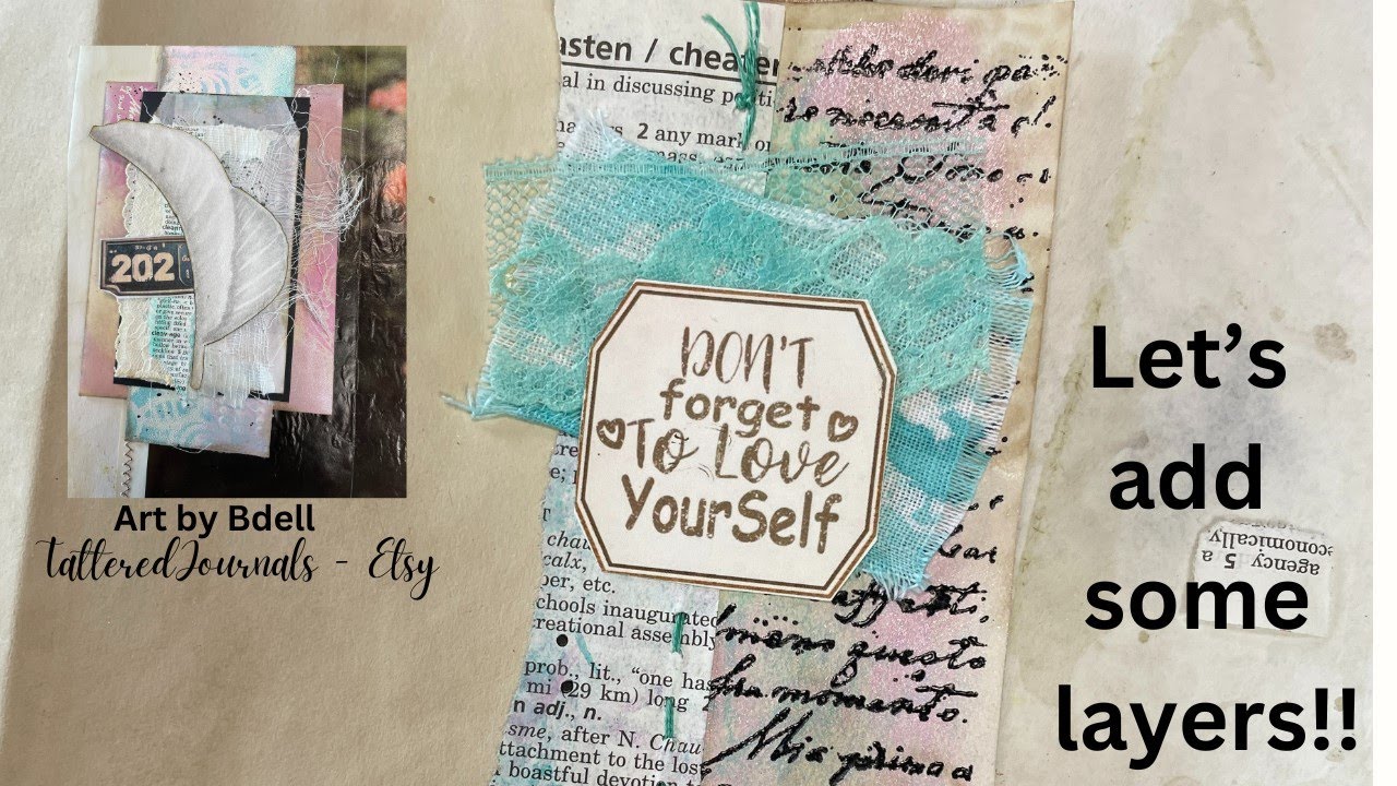 How to layer with a belly band in a junk journal to create lots of texture.
