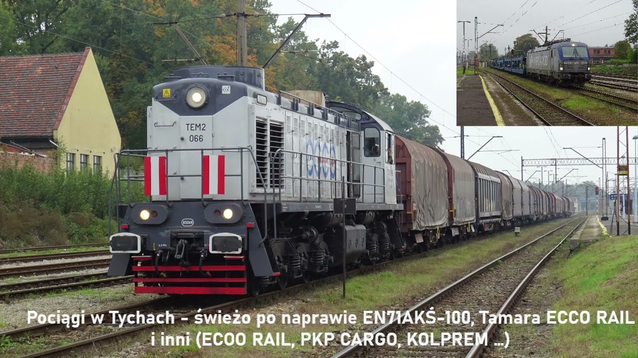 Pociągi w Tychach - świeżo po naprawie EN71AKŚ-100, Tamara ECCO RAIL i inni (ECOO RAIL, PKPC, DB...)
