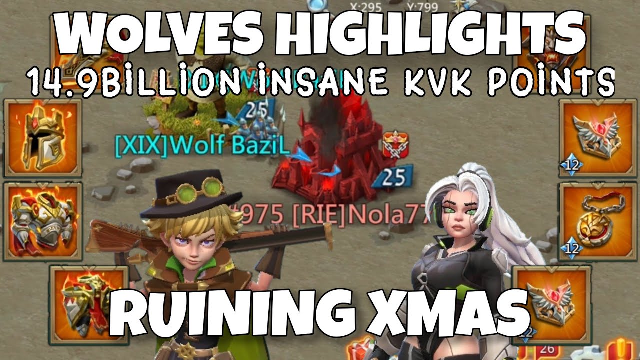 WOLVES TITANS RUINING XMAS! 14BILLION INSANE KVK POINTS - 4WAY KVK HIGHLIGHTS - Lords Mobile
