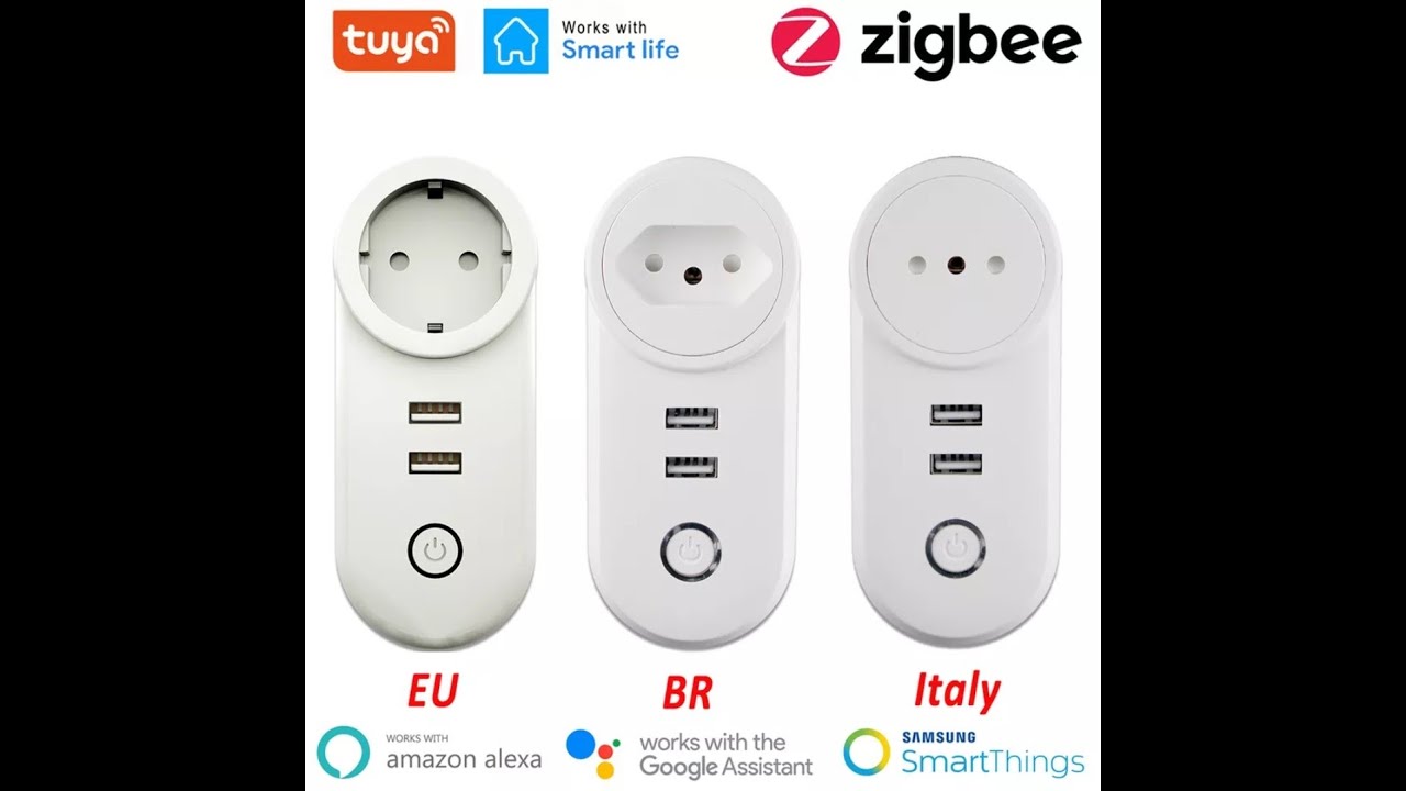 32. Розетка адаптер с USB для умного дома Tuya