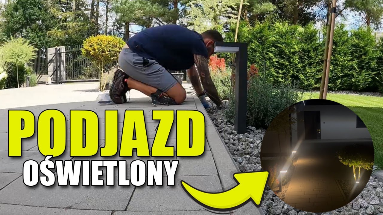 OŚWIETLENIE PODJAZDU. Patent na montaż lamp ogrodowych. Hermetyczne łączenie przewodów. 