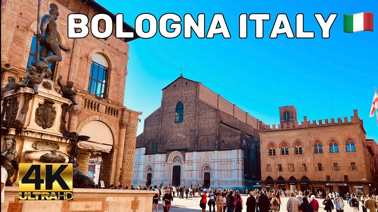 BOLOGNA ITALY | PIAZZA MAGGIORE WALKING TOUR 4K 60FPS