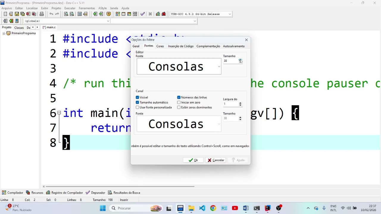 linguagemC_aula02 IDE e comentarios