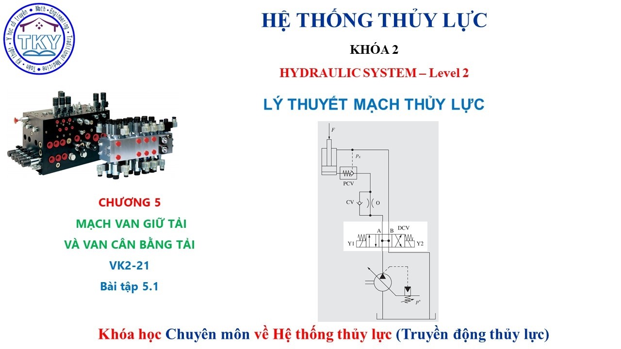 Hệ thống thủy lực 2 – VK2 –21 –C5 - Bài tập 5.1 – Khóa thủy lực#Truyền động thủy lực