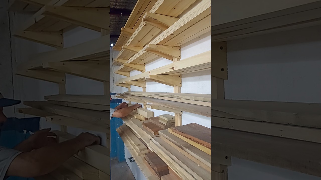 POCO ESPACIO EN EL TALLER? MIR&Aacute; COMO HICE MI NUEVO LUMBER RACK! #carpinteria #diy #lumber