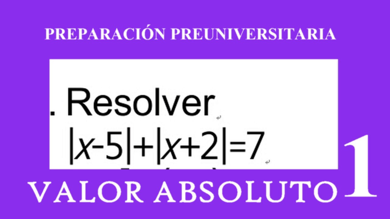 VALOR ABSOLUTO - PROBLEMA RESUELTO VÍDEO 1