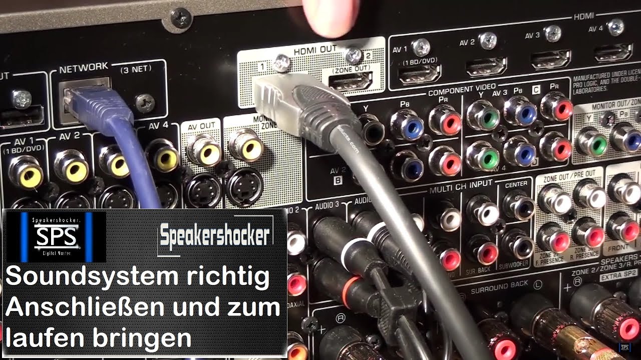 Soundsystem richtig anschließen und zum laufen bringen. Verstärker anschließen