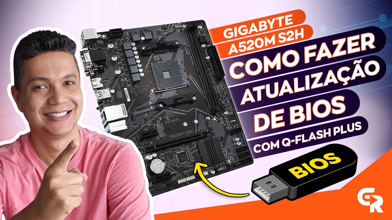 🟢 UNBOXING e ATUALIZAÇÃO DE BIOS DA GIGABYTE A520M S2H COM O QFLASH PLUS | Passo a passo!