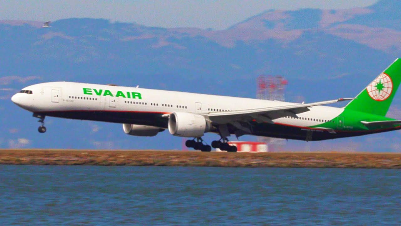 Eva Air Boeing 777-300ER Landing Taipei to San Francisco I Plane Spotting SFO