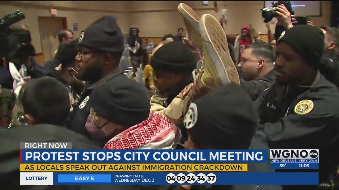 Protest stops city council meeting