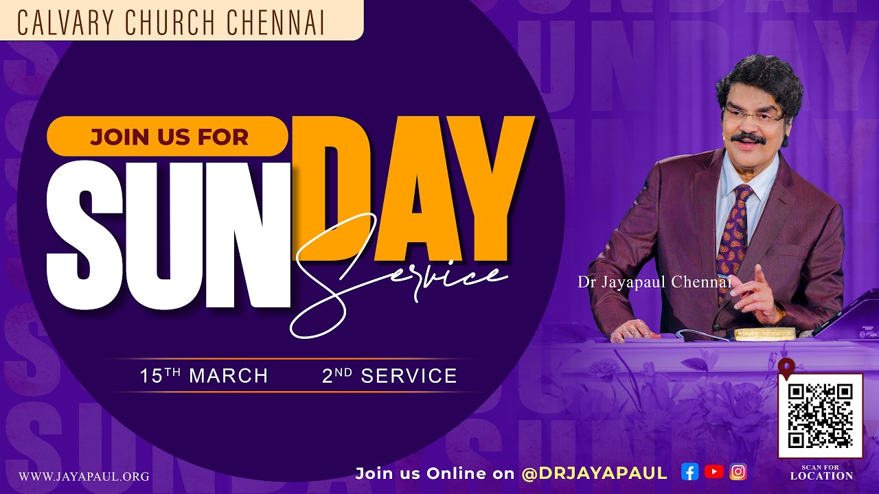 #live #sundayservice | Service-2 | 15-MAR-2026 | Calvary Church Chennai ‪@DrJayapaul‬ #ccc