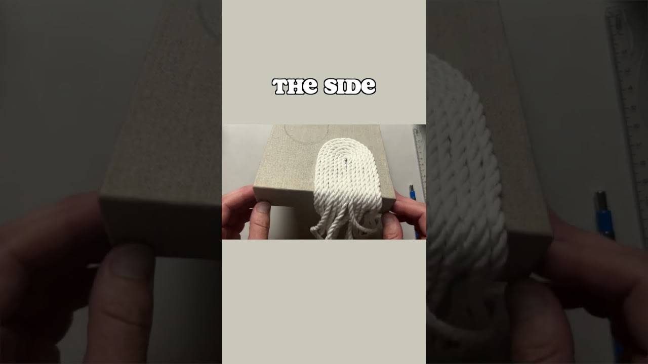 Simple Canvas Art with Macrame Cord Scraps   #macramecanvasart #macramescraps #macrametutorial