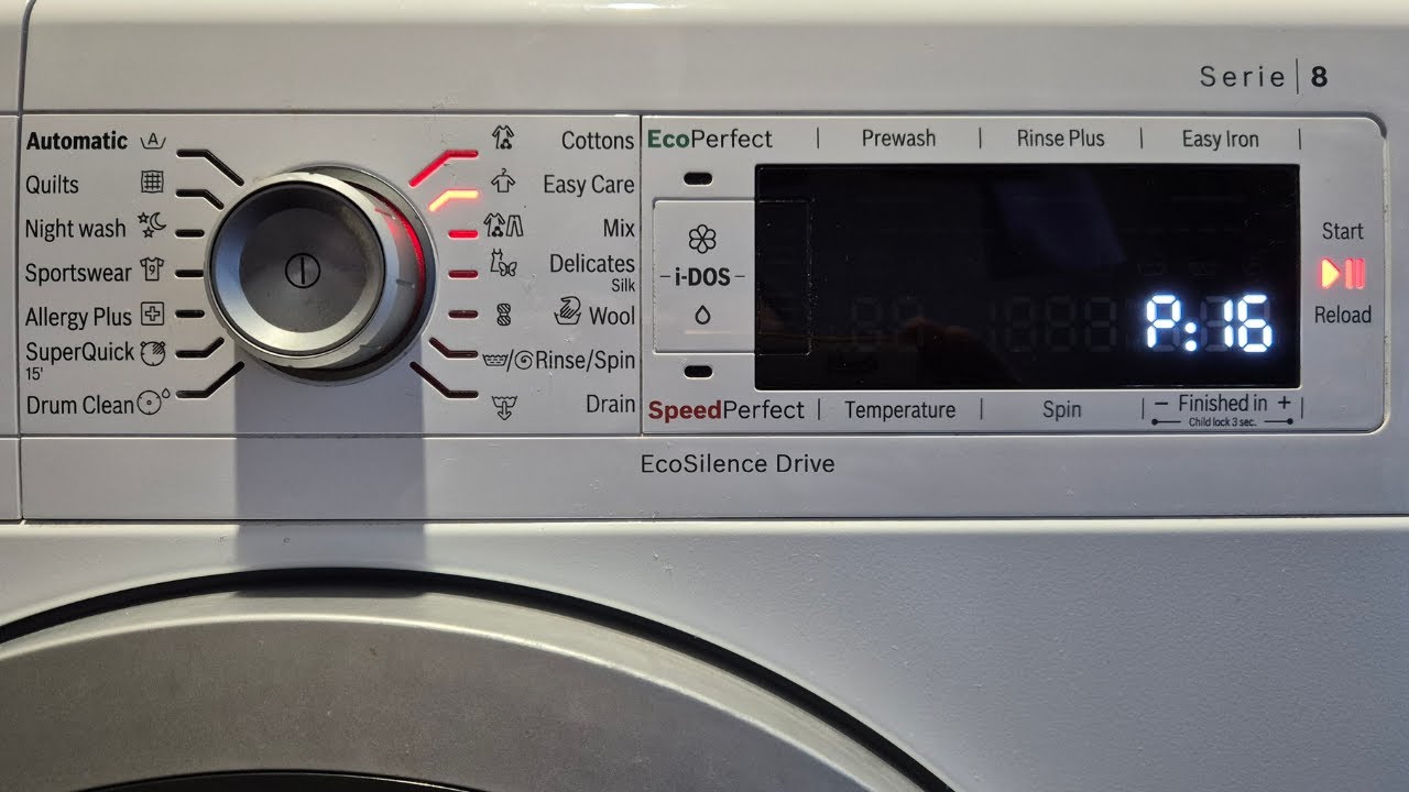 How To Access Bosch Serie 8 Washing Machine Service Menu