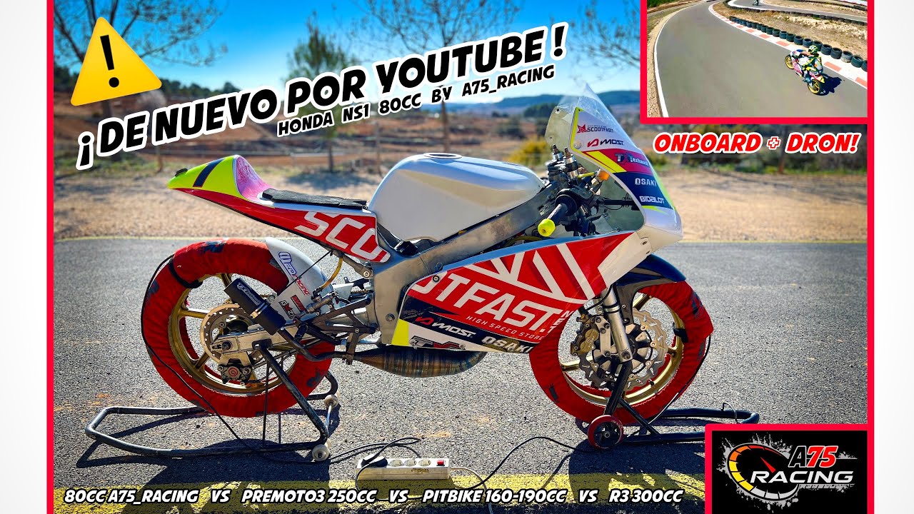 [ONBOARD+DRON]🔥 Honda Nsr 80cc Series @A75_Racing ||📍Circuito: Requena || 4K