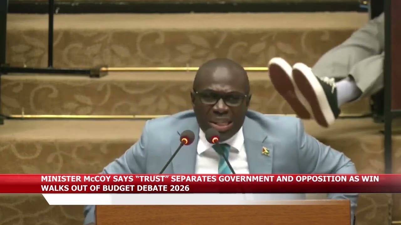 MINISTER McCOY SAYS “TRUST” SEPARATES GOVERNMENT AND OPPOSITION AS WIN WALKS OUT OF BUDGET DEBATE 20