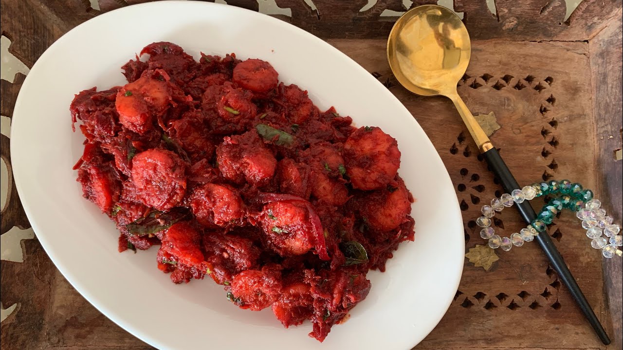 Beetroot Prawns