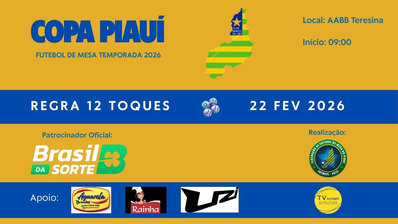 COPA PIAUÍ DA REGRA 12 TOQUES 2026 - 22/02/2026 - TARDE