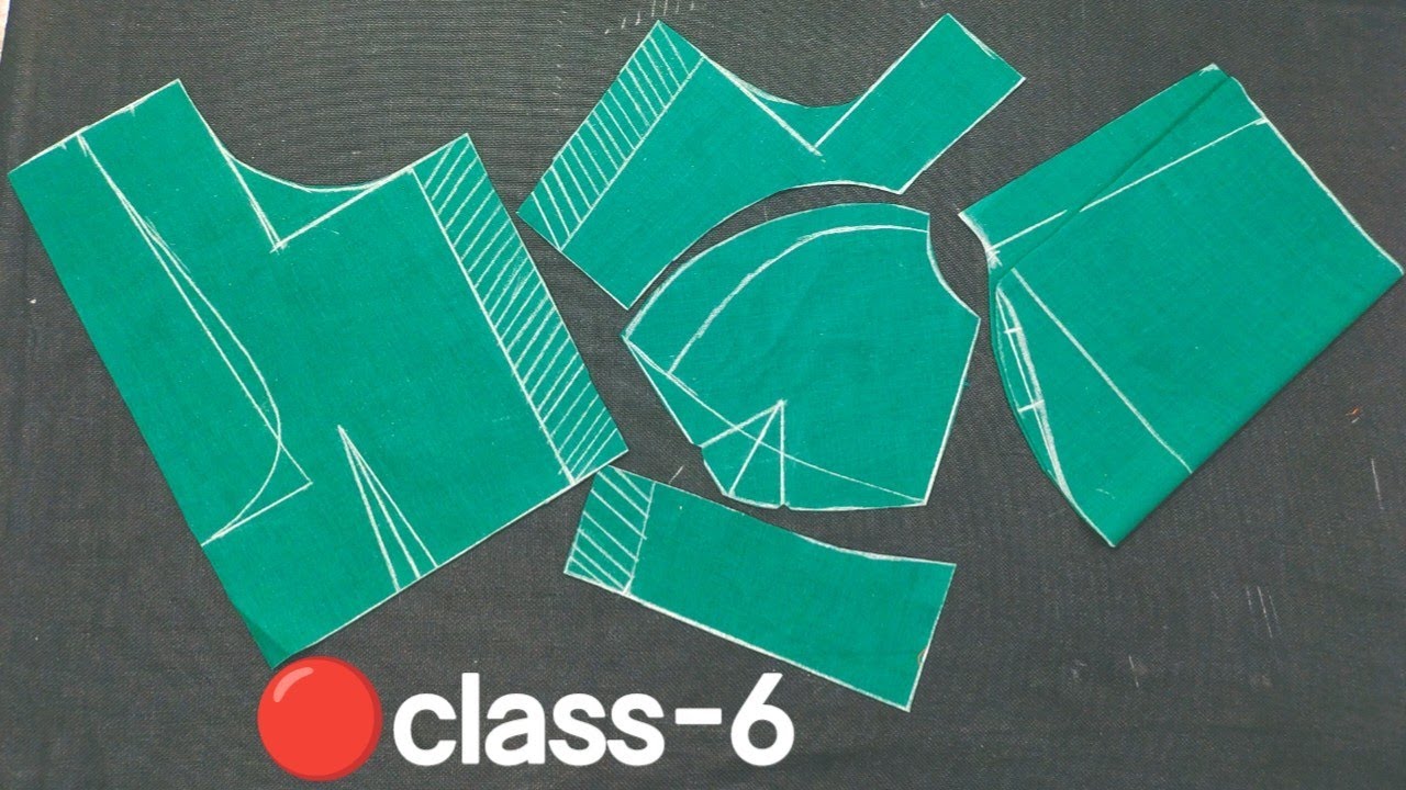 free online🔴class-6 | katori blouse cutting on fabric | blouse drafting and cutting