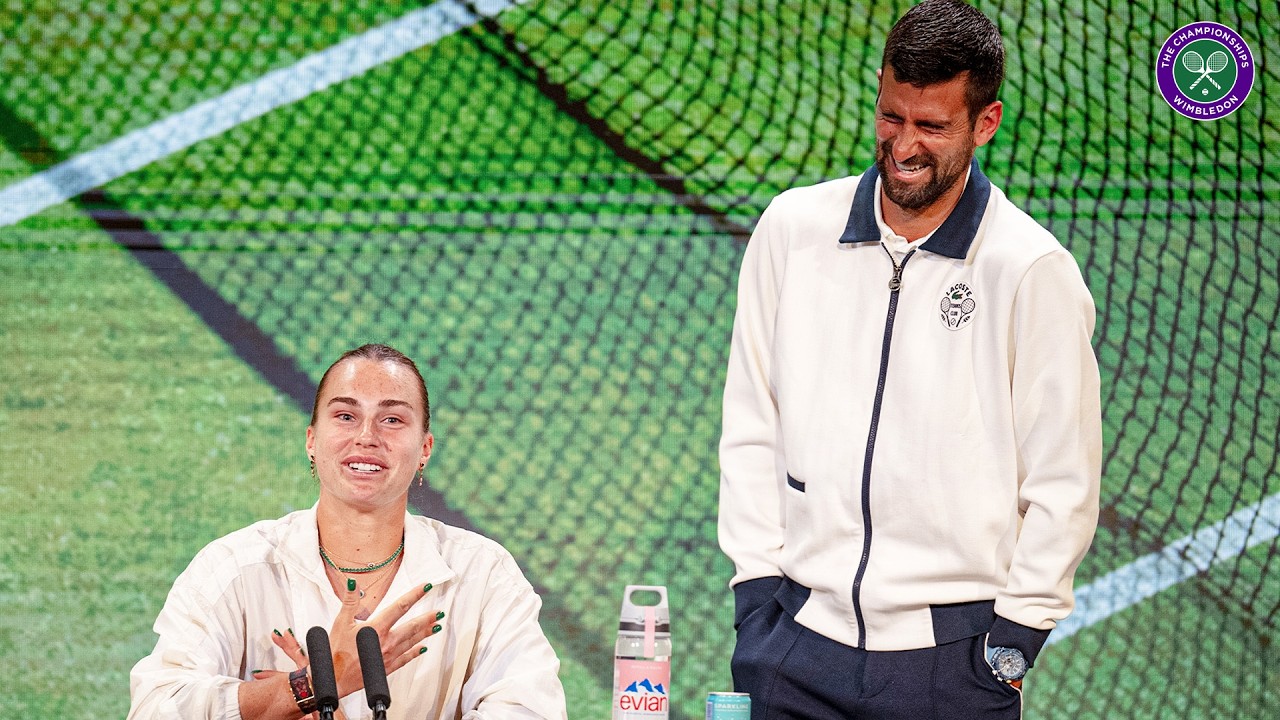 The HILARIOUS moment Novak Djokovic barges in on Aryna Sabalenka's Press Conference | Wimbledon 2025