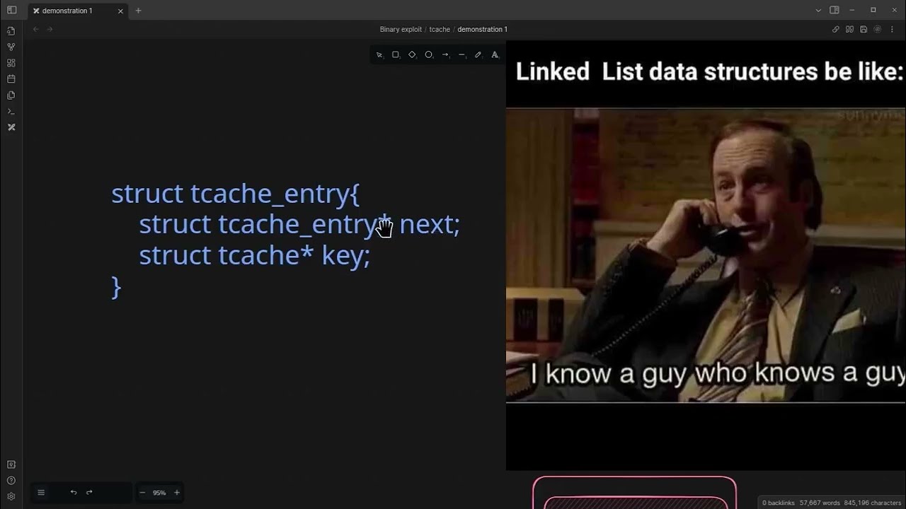 tcache - tcache exploitation, explained in details.