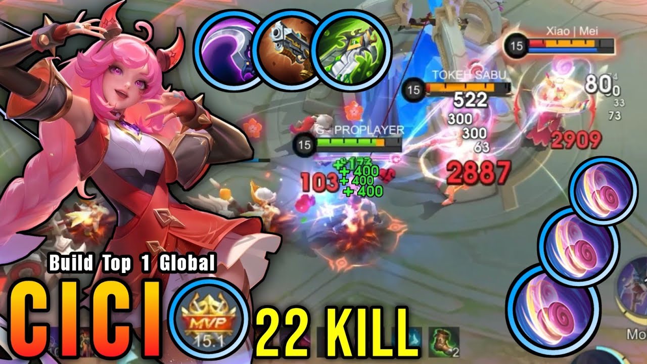 WTF DAMAGE!! New OP Build for Cici Insane 22 Kills!! - Build Top 1 Global Cici ~ MLBB