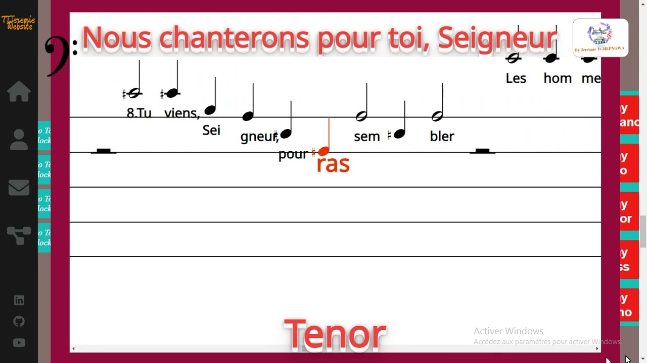 Nous chanterons pour toi, Seigneur - Hameline/Mélodie du XVIIème siècle/Fleurus - Tenor