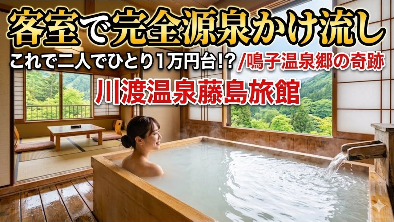 【川渡温泉】藤島旅館 鳴子温泉郷 阿部旅館、村本旅館に並ぶ一泊二食、驚異の一万円宿