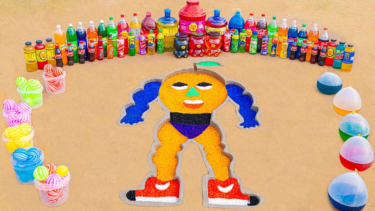 How to Make UDIN DIN DIN DUN with Cement & Orbeez, Fanta, Mtn Dew, Coca Cola vs Mentos