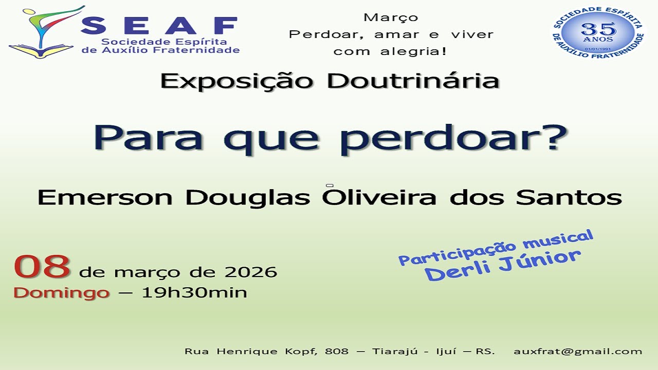 Para que perdoar? Emerson Douglas Oliveira dos Santos e participação musical de Derli Júnior.