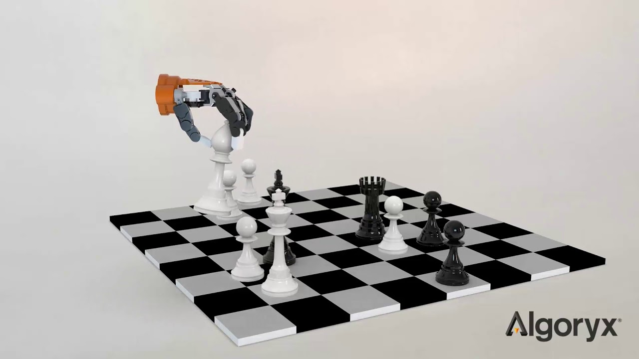 Simulation of a robot hand playing chess