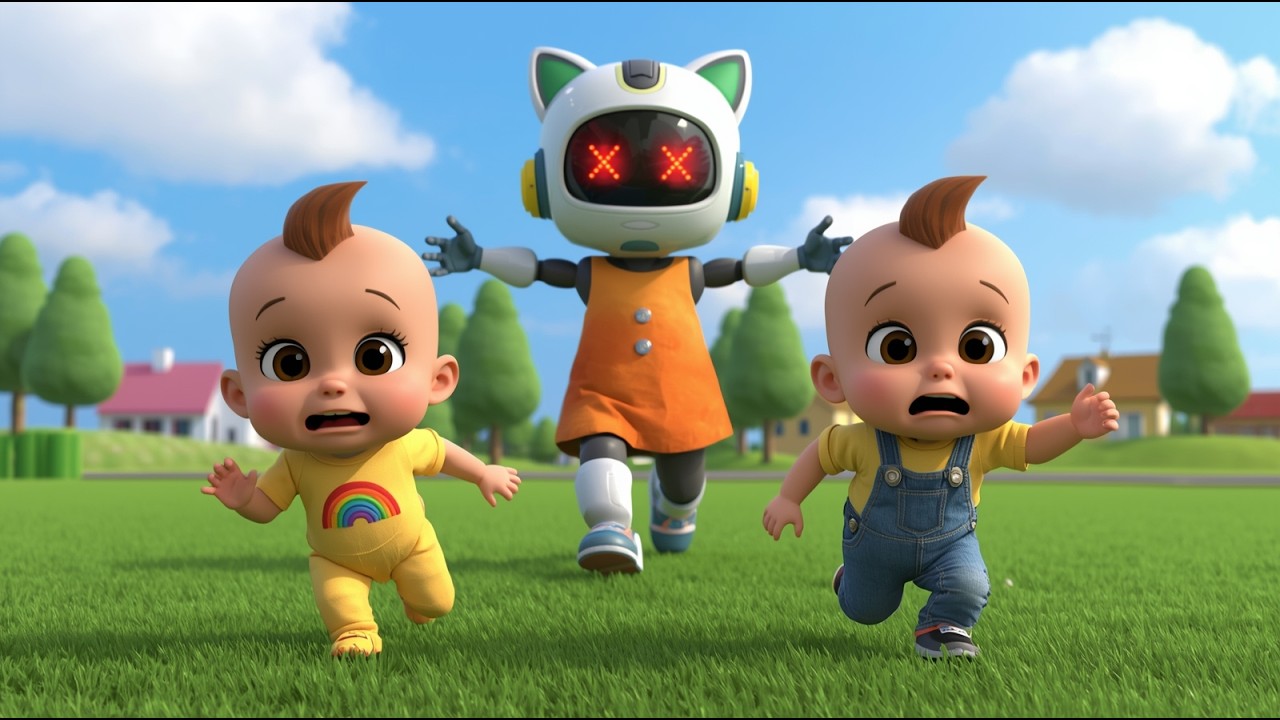 Robot Girl Chase Baby 😱 | Funny Run Song | Nursery Rhymes & Kids Songs | WilldyToons
