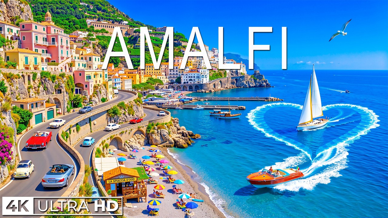 Amalfi 🇮🇹 4K Drone Footage | Stunning Amalfi Coast, Colorful Cliffs & Luxury Villas
